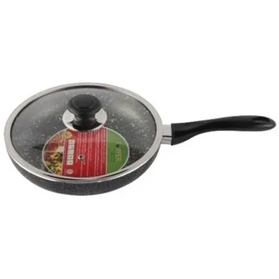 TOPPER Nonstick Classic Fry Pan With Lid (Spatter Grey)- 24 cm