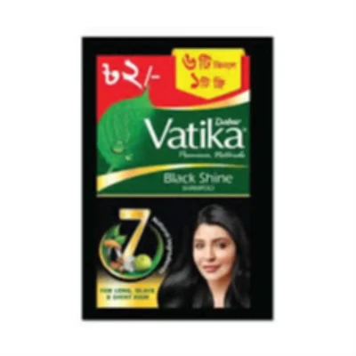 Dabur Vatika Black Shine Shampoo Sachet 6 ml (Pack of 12)